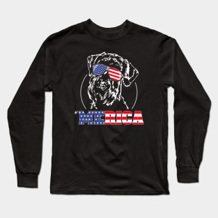 Giant Schnauzer American Flag Merica patriotic dog Long Sleeve T-Shirt